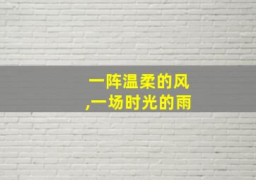 一阵温柔的风,一场时光的雨