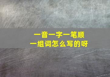 一音一字一笔顺一组词怎么写的呀