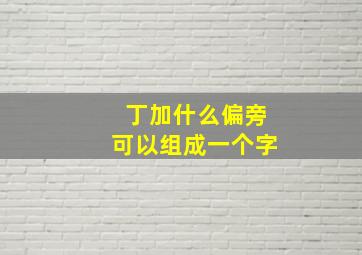 丁加什么偏旁可以组成一个字