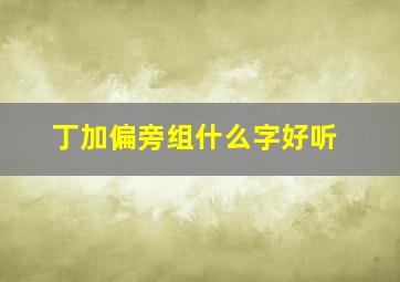 丁加偏旁组什么字好听