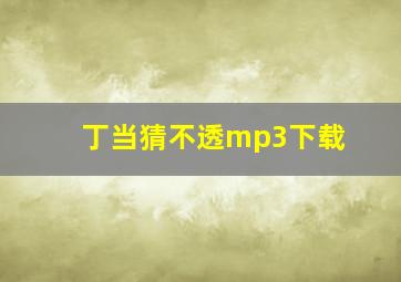 丁当猜不透mp3下载