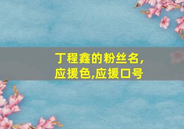 丁程鑫的粉丝名,应援色,应援口号