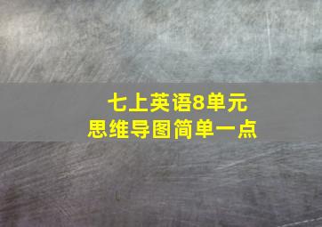 七上英语8单元思维导图简单一点