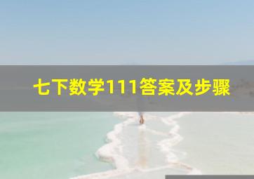 七下数学111答案及步骤