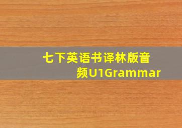 七下英语书译林版音频U1Grammar