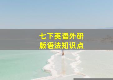 七下英语外研版语法知识点