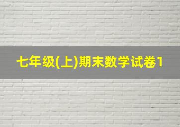 七年级(上)期末数学试卷1