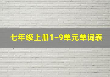 七年级上册1~9单元单词表