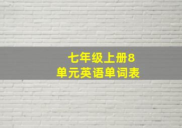 七年级上册8单元英语单词表