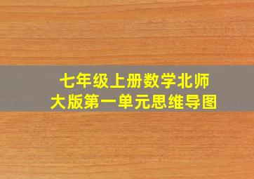 七年级上册数学北师大版第一单元思维导图