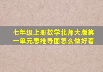 七年级上册数学北师大版第一单元思维导图怎么做好看