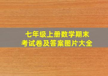 七年级上册数学期末考试卷及答案图片大全