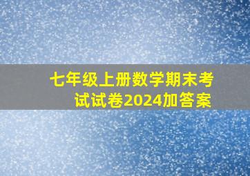 七年级上册数学期末考试试卷2024加答案