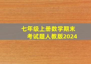 七年级上册数学期末考试题人教版2024