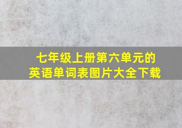 七年级上册第六单元的英语单词表图片大全下载