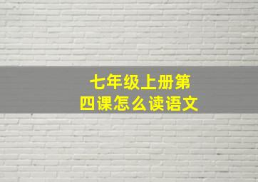 七年级上册第四课怎么读语文