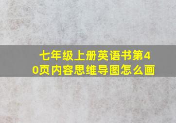 七年级上册英语书第40页内容思维导图怎么画