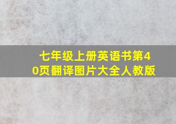 七年级上册英语书第40页翻译图片大全人教版