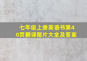 七年级上册英语书第40页翻译图片大全及答案