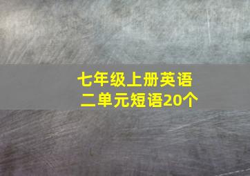 七年级上册英语二单元短语20个