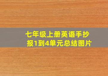 七年级上册英语手抄报1到4单元总结图片