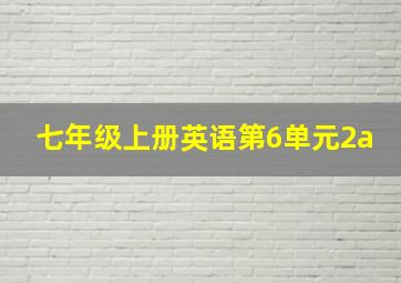 七年级上册英语第6单元2a