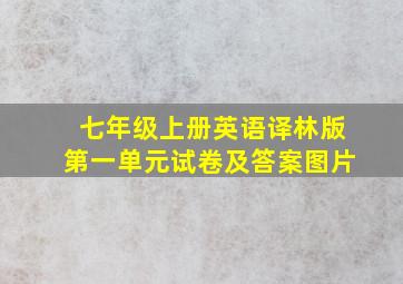 七年级上册英语译林版第一单元试卷及答案图片