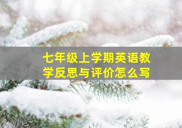 七年级上学期英语教学反思与评价怎么写