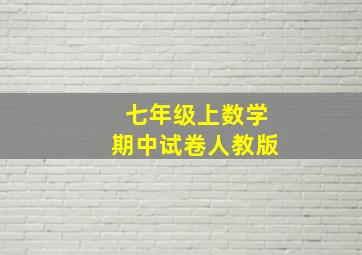 七年级上数学期中试卷人教版