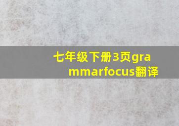 七年级下册3页grammarfocus翻译