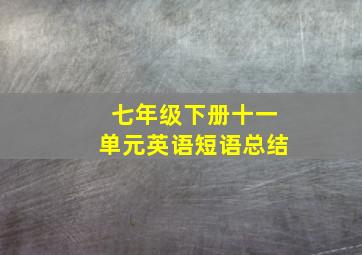 七年级下册十一单元英语短语总结