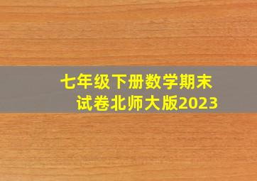 七年级下册数学期末试卷北师大版2023