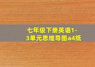 七年级下册英语1-3单元思维导图a4纸