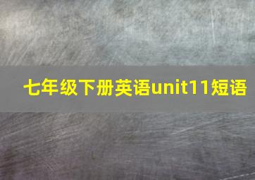 七年级下册英语unit11短语