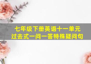 七年级下册英语十一单元过去式一问一答特殊疑问句