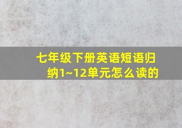 七年级下册英语短语归纳1~12单元怎么读的