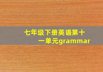 七年级下册英语第十一单元grammar