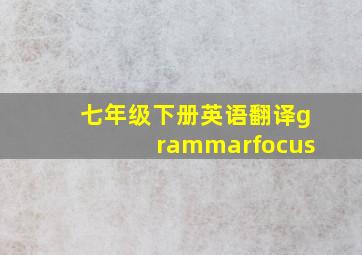 七年级下册英语翻译grammarfocus