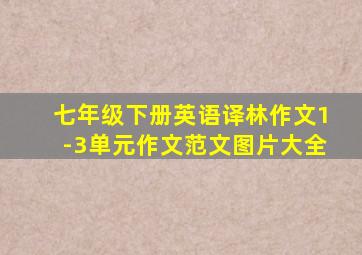 七年级下册英语译林作文1-3单元作文范文图片大全