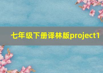 七年级下册译林版project1