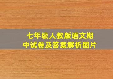 七年级人教版语文期中试卷及答案解析图片