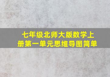 七年级北师大版数学上册第一单元思维导图简单