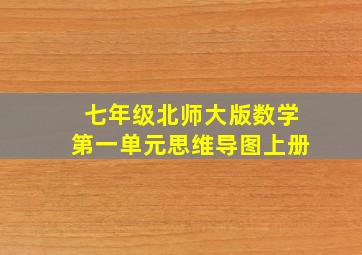 七年级北师大版数学第一单元思维导图上册