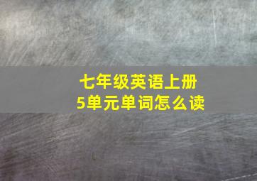 七年级英语上册5单元单词怎么读