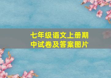 七年级语文上册期中试卷及答案图片