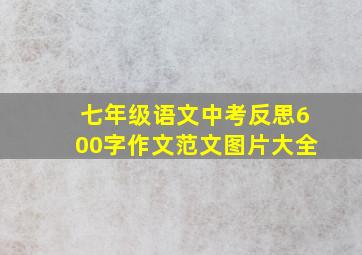 七年级语文中考反思600字作文范文图片大全