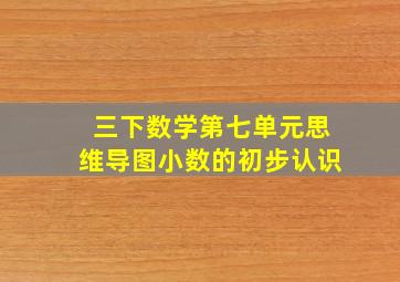 三下数学第七单元思维导图小数的初步认识