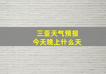 三亚天气预报今天晚上什么天