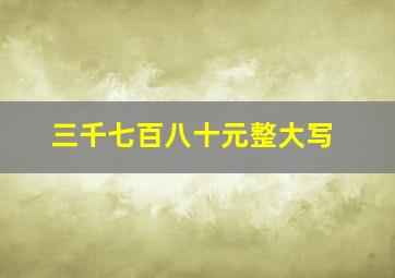 三千七百八十元整大写