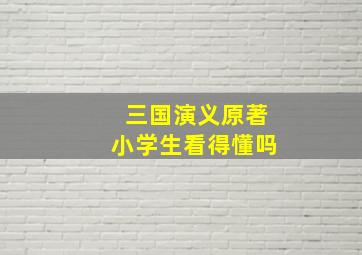 三国演义原著小学生看得懂吗